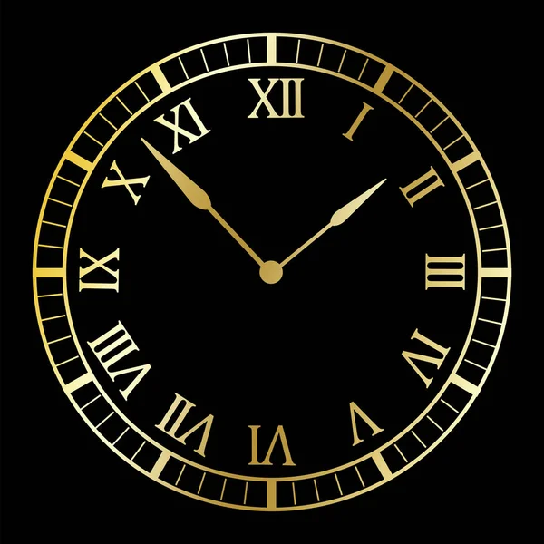 Uhr Zeitsymbol Uhr Icon Vektor Pfeil Symbol Uhr Schwarzer Hintergrund — Stockvektor