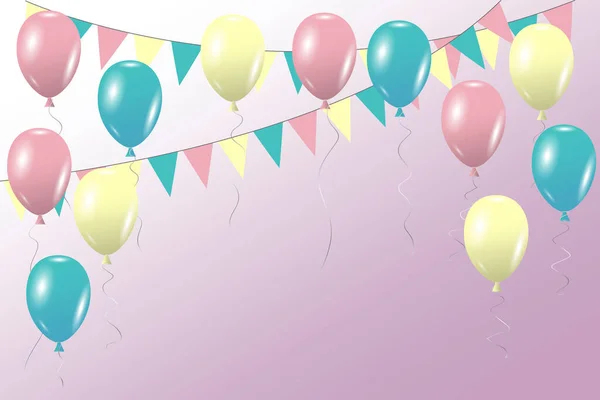 Ballons Fond Pour Conception Célébration Vue Dessus Image Stock Illustration — Image vectorielle