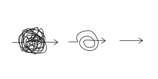 Doodle Symbol Mit Schwarzem Pfeil Forschungsikone Geschäftskonzept Archivbild Vektorillustration Eps — Stockvektor