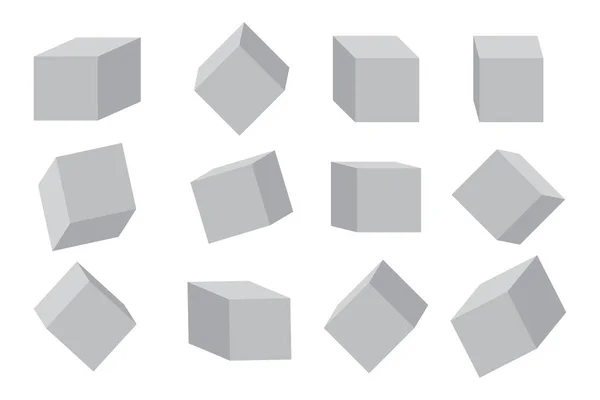 Σύγχρονοι Γκρι Ογκομετρικοί Κύβοι Σύγχρονο Οικοδομικό Λάβαρο Ορθογώνια Σχεδίαση Στοκ — Διανυσματικό Αρχείο