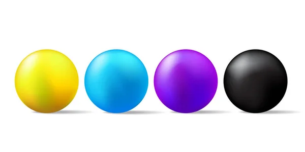 3d colored sphere balls. 3d button. Liquid drop icon. Vector illustration. Stock image. — Stock Vector