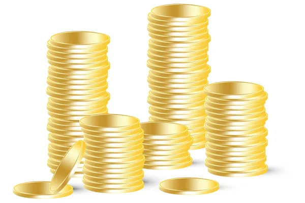 Golddollar-Münzen. Großer Gewinn. Erfolgssymbol. Goldlose Münzen. Geschäftskonzept. Archivbild. Vektorillustration. — Stockvektor