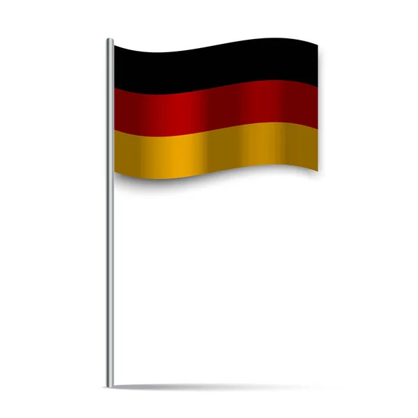 Germany flag stick. World flag vector illustration. Travel concept. Vector illustration. Stock image. — Archivo Imágenes Vectoriales