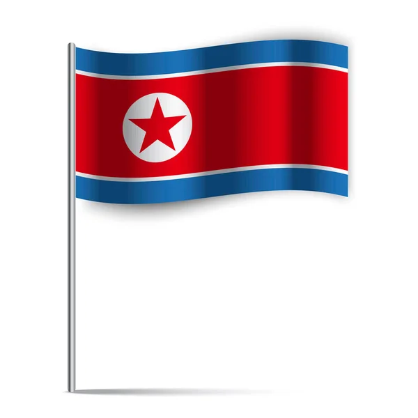 Bandera Corea del Norte sobre fondo blanco. Fondo tradicional coreano. Ilustración vectorial. EPS 10. — Archivo Imágenes Vectoriales