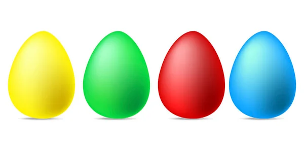 Conjunto plano com ovos de Páscoa. Decoração de férias. Ilustração vetorial. EPS 10. — Vetor de Stock