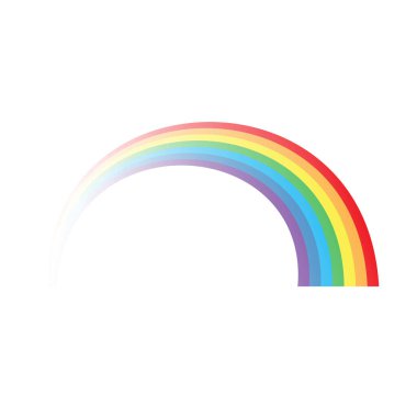 Vintage tarzında gökkuşağı. Yaz ikonu. Pastel renk. Vektör çizimi. EPS 10.