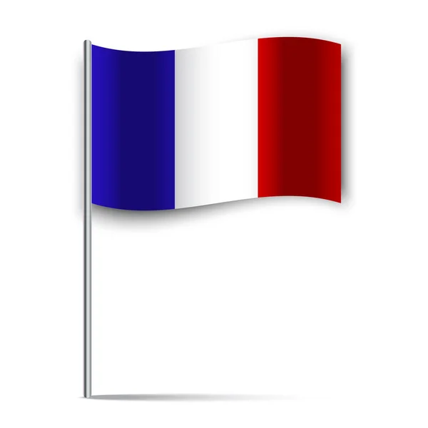 Fransa bayrağı sopası. Ulusal bayrak grafik tasarımı. Vektör çizimi. EPS 10. — Stok Vektör