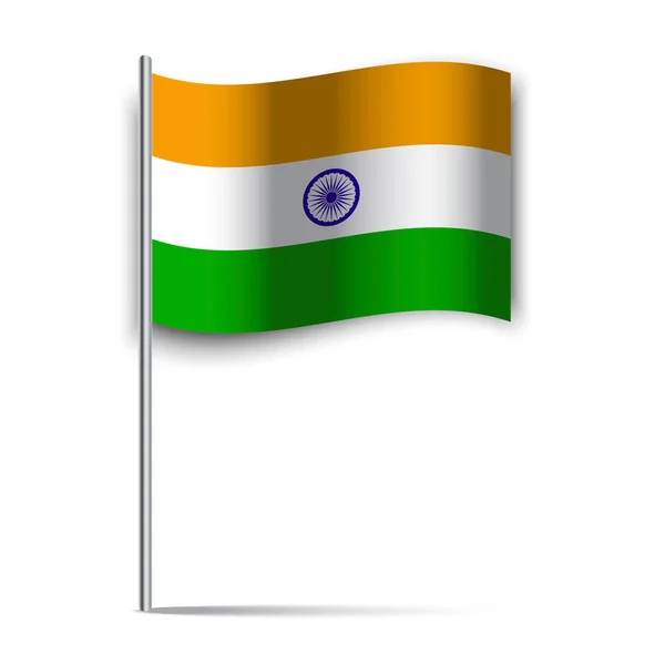 India flaggstång. Nationell flagga grafisk design. Vektorillustration. EPS 10. — Stock vektor