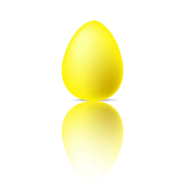 Un huevo de Pascua amarillo sobre fondo blanco. Fondo de regalo navideño. Ilustración vectorial. EPS 10. — Vector de stock