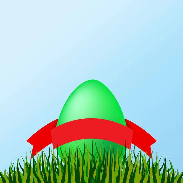 Vlakke groene paaseieren spandoek. Gelukkige Pasen vakantie achtergrond. Vector illustratie. EPS 10. — Stockvector