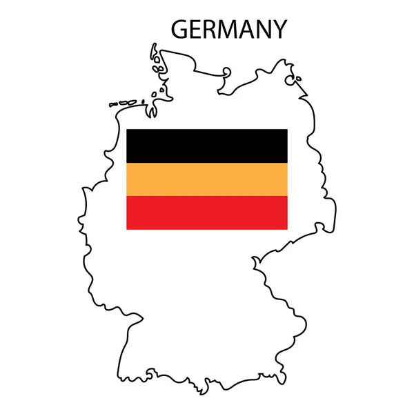 Alemania bandera en el mapa. Alemania mapa vector. Icono del mapa mundial. Ilustración vectorial. Imagen de stock. — Archivo Imágenes Vectoriales