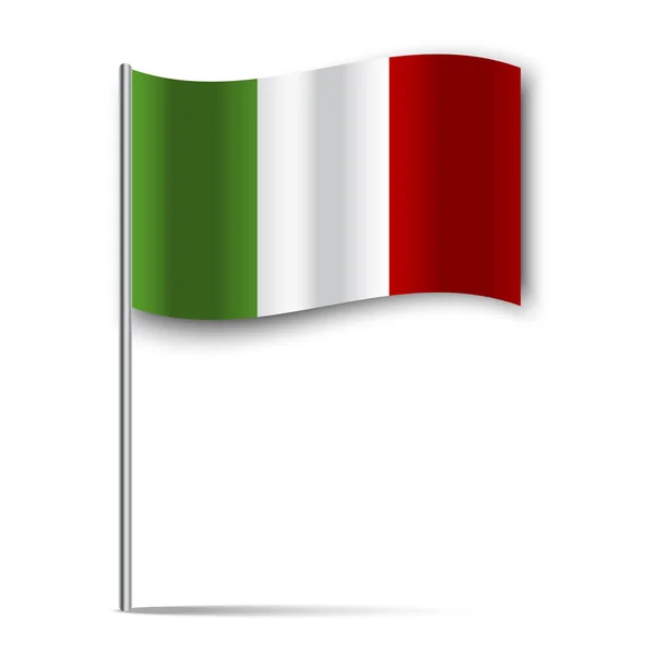 Италийский флаг на белом фоне. Значок вектора путешествия. Векторная иллюстрация. Изображение. — стоковый вектор