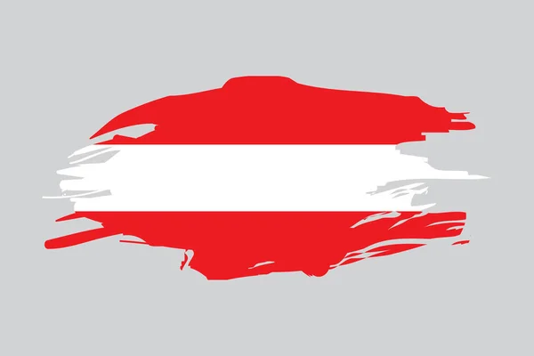 Szczotka austriacka flaga w abstrakcyjnym stylu. Projekt graficzny flagi narodowej. Ilustracja wektora. Obraz zapasów. — Wektor stockowy