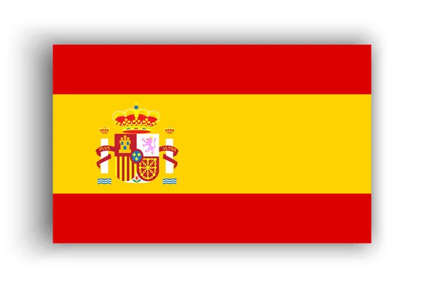 Ilustração com bandeira de Espanha. Desenho gráfico da bandeira nacional. Bandeira da Espanha em estilo plano. Ilustração vetorial. Imagem de stock. —  Vetores de Stock