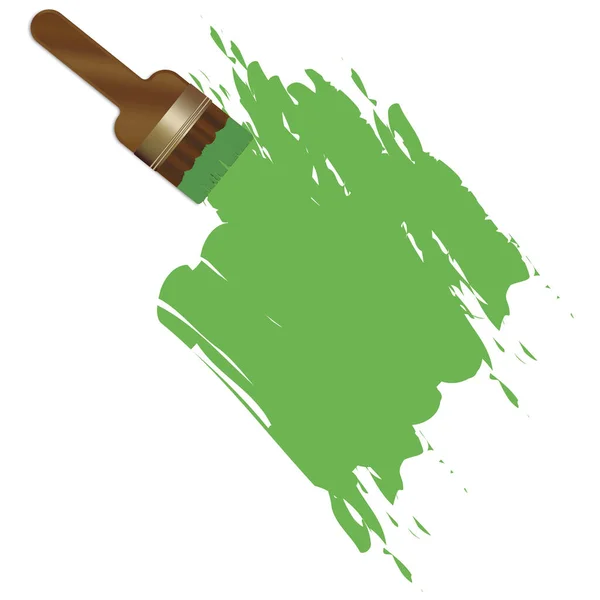 Pincel de tinta verde. Desenho de escova abstrato. Tinta líquida. Ilustração vetorial. Imagem de stock. — Vetor de Stock
