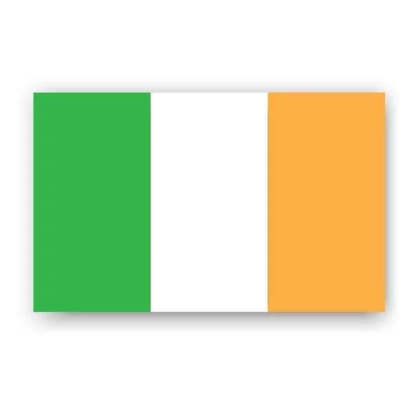 Икона с флагом Ирландии. Графический дизайн национального флага. Белый фон. Векторная иллюстрация. Изображение — стоковый вектор