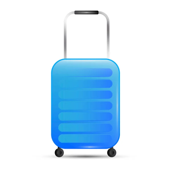 Valise bleue sur fond blanc. Un symbole de voyage. Illustration vectorielle. Image de stock. — Image vectorielle