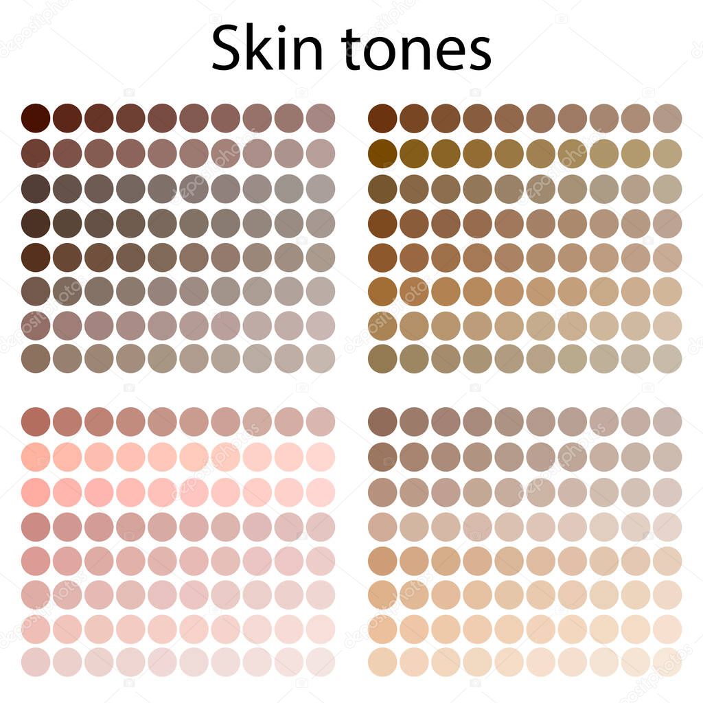 Colorful skin tones palette. Beige tones palette. Colorful palette. Pastel color. Vector illustration. Stock image. EPS 10.