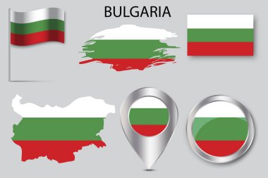 Lataria iğne haritalı bayrak. Pin noktası simgesi. Ulusal bayrak grafik tasarımı. Vektör çizimi. Resim yükle.
