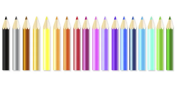 Crayons plats. Crayons. Palette colorée. Icône scolaire. Illustration vectorielle. Image de stock. — Image vectorielle