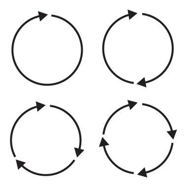 İmleç ok simgesi ayarlandı. İleti simgesi. Geri dönüşüm simgesi seti. Basit bir tasarım. Vektör çizimi. Resim yükle.