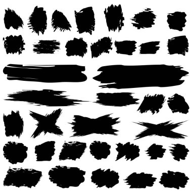 Fırça darbeleri, her amaç için harika bir tasarım. Grunge dokusu. Kirli tehlike dokusu. Vektör çizimi. Resim yükle.