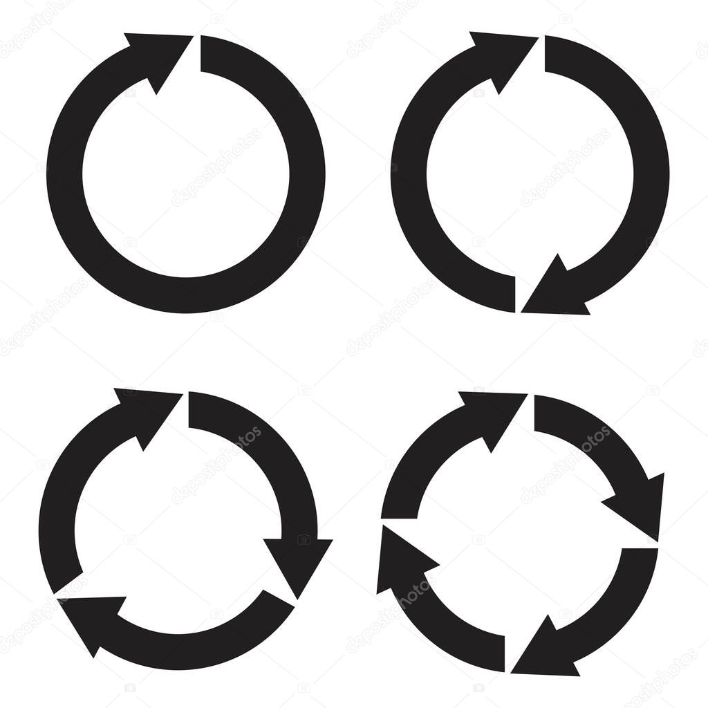 Cursor arrow icon set. Forward icon. Recycle icon set. Simple design. Vector illustration. Stock image.