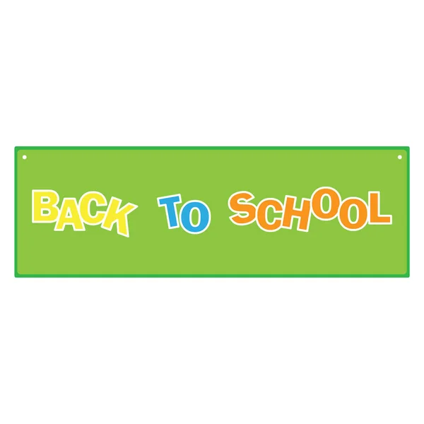 Green welcome back to school. Poster, banner concept. Doodle lettering with green welcome back to school. Vector illustration. — Stock Vector