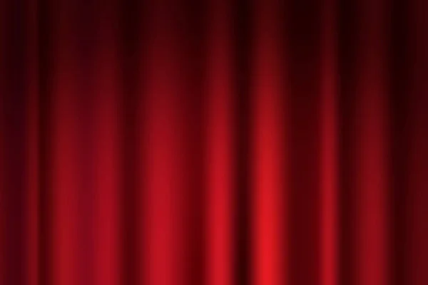 Red theater curtain. Burgundy curtain with footlight lighting. Vector illustration. Stock image. — Stock Vector