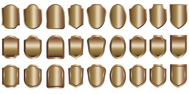 Kalkan simgesi ayarlandı. Koruma ikonu. Güvenlik vektör simgesi. Vektör çizimi. Resim yükle.