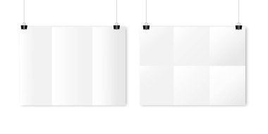 Katlanmış çarşaflar gerçekçi bir şekilde. Şablon arka planı. Model şablonu. Vektör çizimi. Resim yükle.