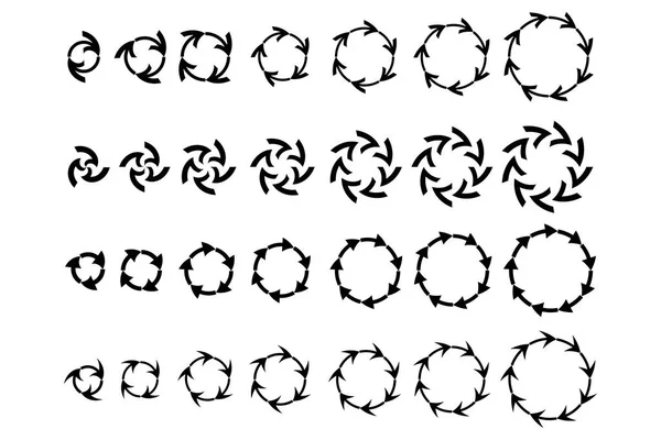 Cirkelpijlen. Grafiek pictogram vectorset. Cursor teken. Prullenbak icoon. Voorste pictogram. Vector illustratie. Voorraadafbeelding. — Stockvector