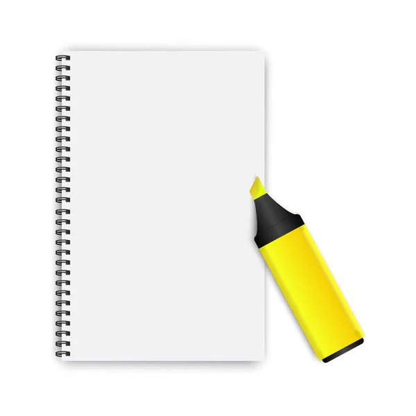 Bloc de notas para el diseño de folletos. Papel de cuaderno. Cuaderno escolar. Ilustración vectorial. Imagen de stock. — Vector de stock