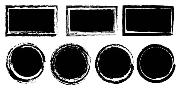 Σχήματα grunge βούρτσα νερομπογιάς για σχεδιασμό banner. Φόντο Grunge. Σταγόνες μελανιού. Εικονογράφηση διανύσματος. Εικόνα αρχείου. — Διανυσματικό Αρχείο