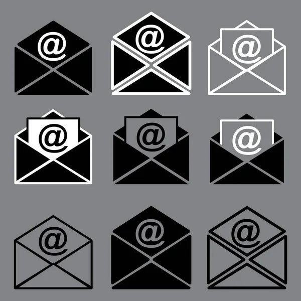 Envelopes conjunto de e-mail. Conversa de SMS. Ícone de comunicação. Ícone de página de contato definido. Ícone da mensagem. Ilustração vetorial. Imagem de stock. — Vetor de Stock