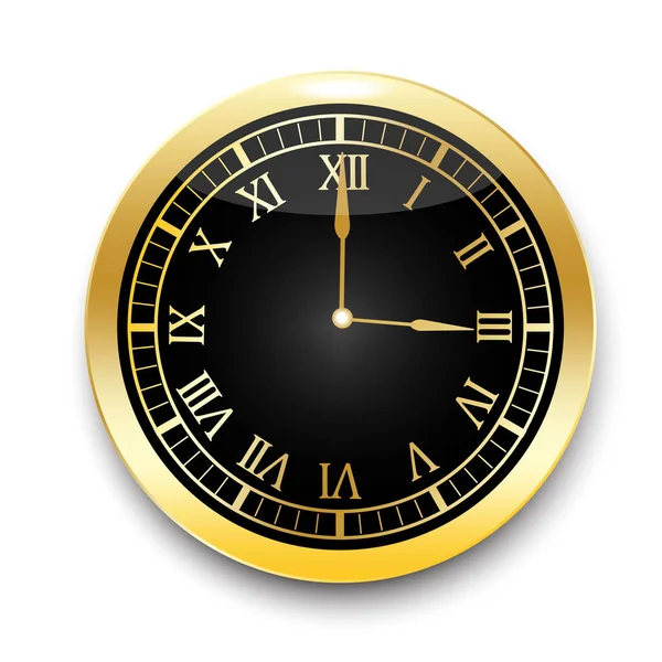 3D реалистичные настенные часы. Часы символ. Векторные часы висят на стене. Винтажное прошлое. Векторная иллюстрация. Изображение. — стоковый вектор