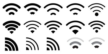 Anten kablosuz ağ. İletişim simgesi ayarlandı. Telefon simgesi vektörü. İnternet yayını. Vektör çizimi. Resim yükle. 