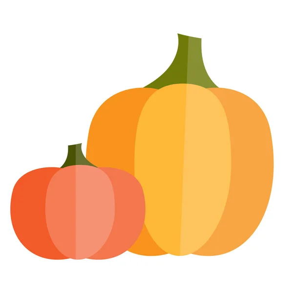 Pompoenen op witte achtergrond set. Thanksgiving dag. Familie tijd. Oktober eten. Vector illustratie. Voorraadafbeelding. — Stockvector
