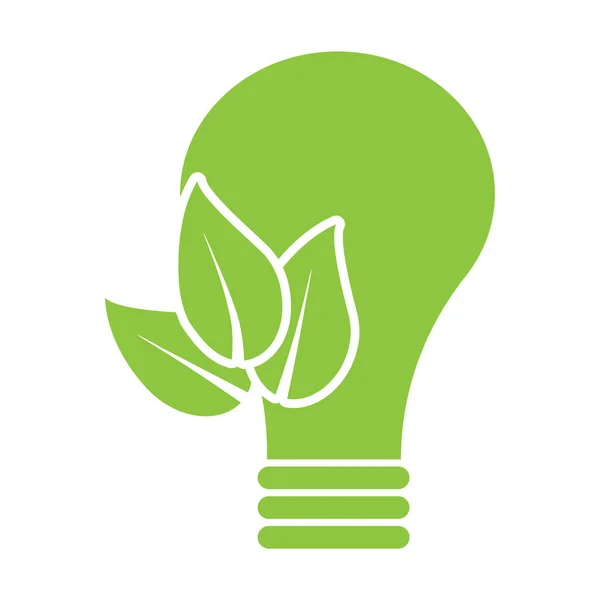 Ícone verde bio lâmpada eco. Símbolo de energia limpa. Logotipo do produto orgânico. Eco produto. Ilustração vetorial. Imagem de stock. — Vetor de Stock