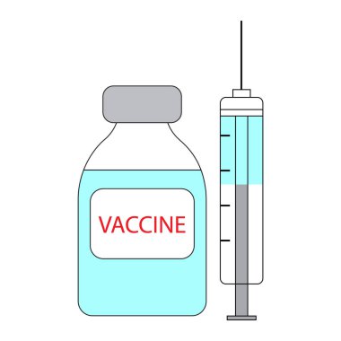 Aşı enjeksiyon ikonu. Tıp sembolü. Sağlık hizmeti konsepti. Tıbbi tedavi. Vektör çizimi. Resim yükle.