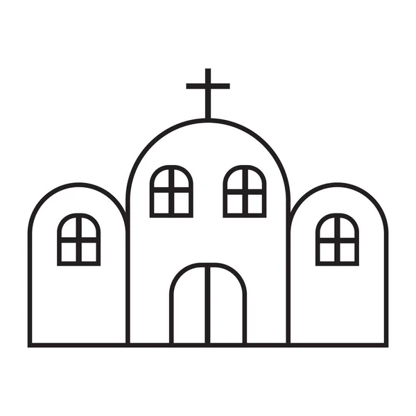 Zeichnende Kirche. Christliche Kunst. Tintenillustration. Skizzenzeichnung. Architekturgebäude. Vektorillustration. Archivbild. — Stockvektor