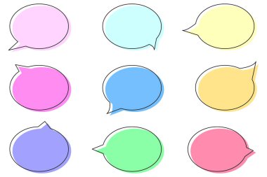 Renk çemberi pencere çerçeve simgesi seti. Mesaj logosu. Sohbet sembolü. İletişim konsepti. Vektör çizimi. Resim yükle.