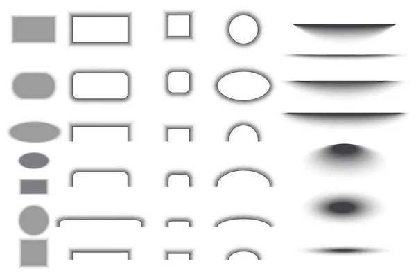 Figure geometriche grigie trasparenti realistiche con set di icone con effetti ombra. Linea art. Illustrazione vettoriale. Immagine stock. — Vettoriale Stock