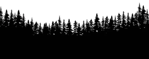 Woodland silhouet. Milieu achtergrond. Natuurlandschap. Platte abstracte vormgeving. Vector illustratie. Voorraadafbeelding. — Stockvector