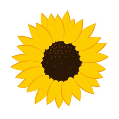 Ayçiçeği ikonu. Tarım konsepti. Çiçek amblemi. Doğa geçmişi. Yaz zamanı. Vektör çizimi. Resim yükle. 