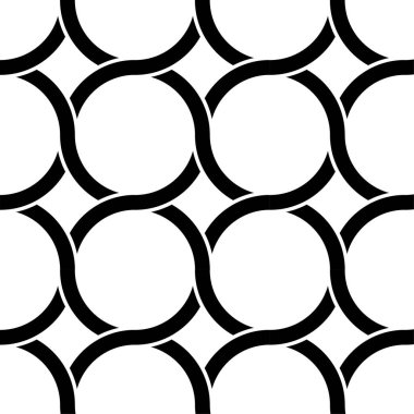 Seamless circle ring pattern. Black white background texture. Repeating geometric Vector motif. Modern abstract wallpaper. EPS 10.