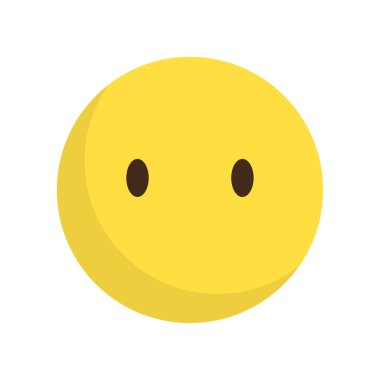 Düz emoji ifadesi. Sarı Vektör 'ün basit yüzü. Tarafsız ruh hali sembolü. Duygu boşluğu. EPS 10.