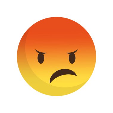 Üzgün sarı emoji. Hayal kırıklığı duygu işareti. Mutsuz yüz Vektör karakteri. Olumsuz duygu ikonu. EPS 10.