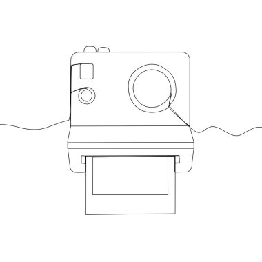 Anında kamera simgesi. Fotoğraf ekipmanları sembolü. Fotoğraf baskısı Vektörü. Hafıza görüntüleme cihazı. EPS 10.