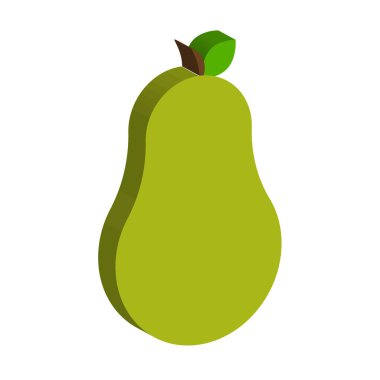 Armut meyvesi. Yeşil renk çizimi. Doğal tatlı Vektör elementi. Sağlıklı gıda sembolü. EPS 10.
